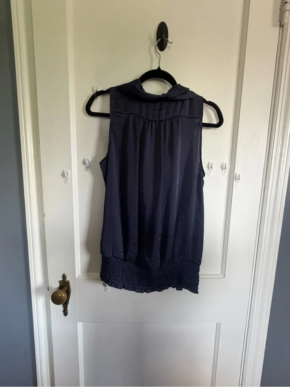 Michael Kors Navy Sleeveless Cowl Neck Sleeveless Blouse